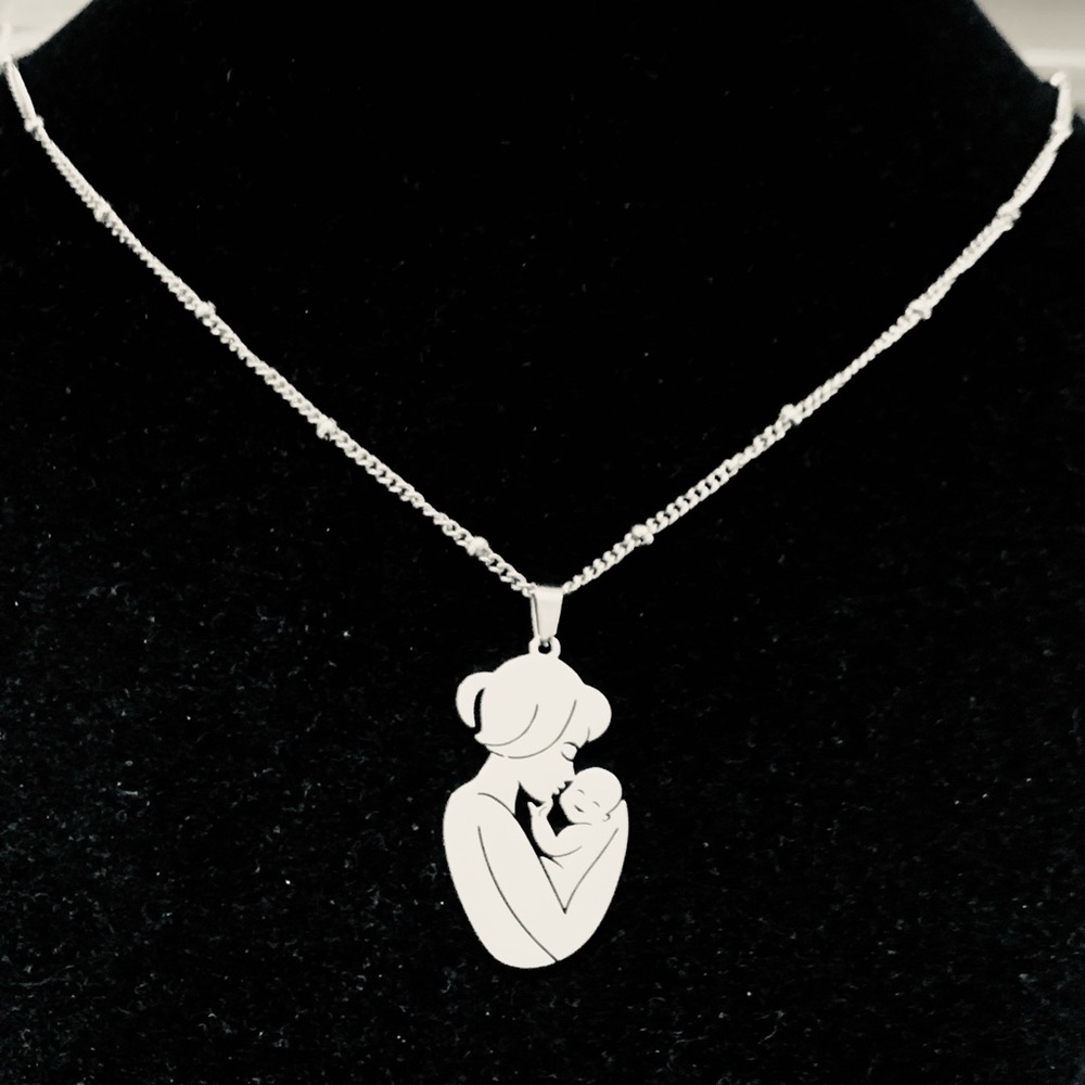 Mom and Baby stainless steel chain necklace - Picture 2 of 5